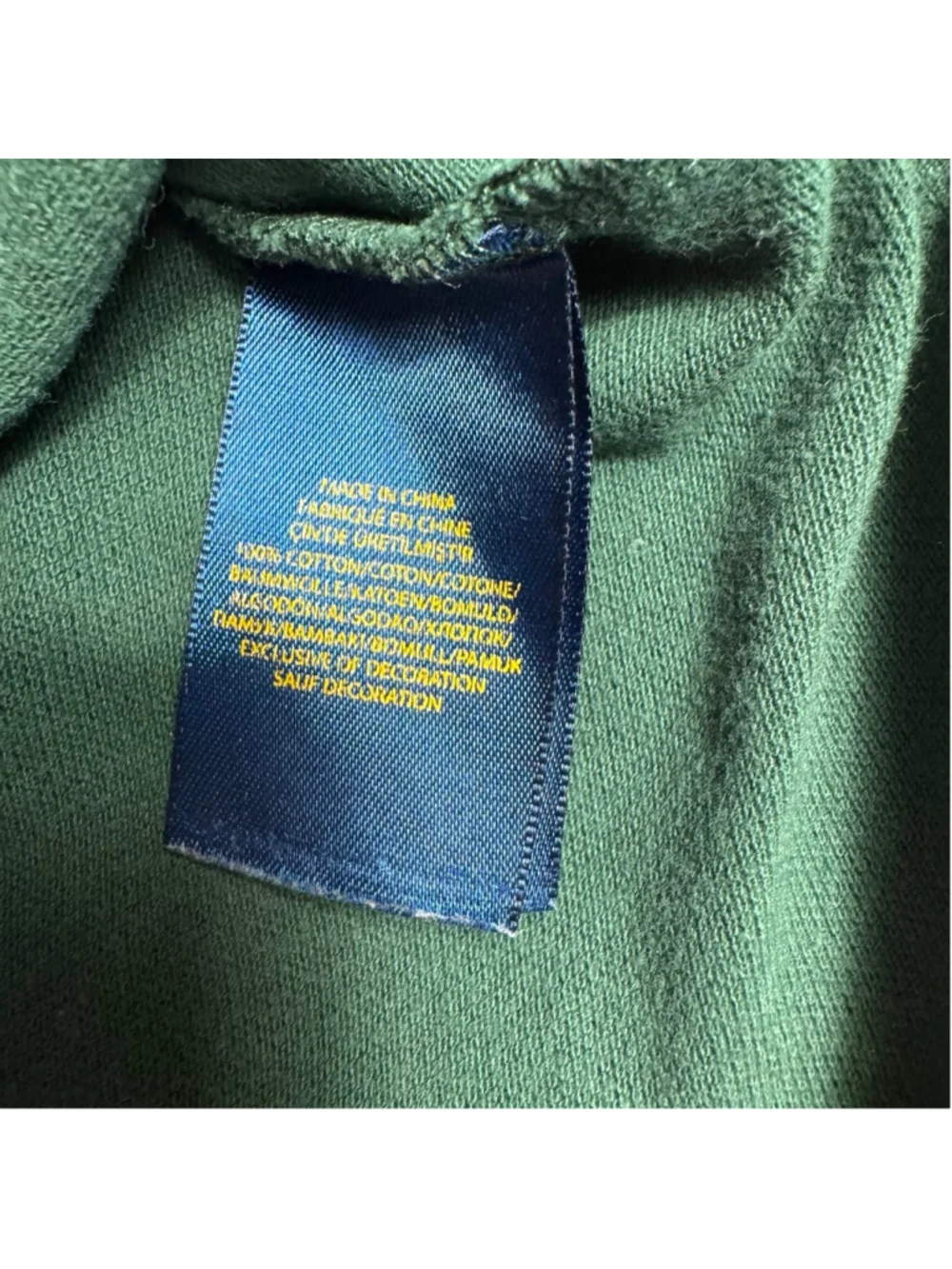 Boys Ralph Lauren Green Polo Shirt with Orange Logo L (14-16)